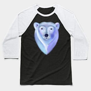 Polar Bear in Pastel Texture Baseball T-Shirt